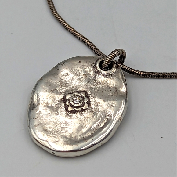 Brighton 'Dance like no one is watching...' Pendant Silver Necklace - Picture 1 of 9
